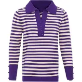 Swirly Pullover bege / roxo escuro