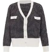 NAEMI Casaco de malha preto / branco