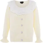 NAEMI Casaco de malha champanhe / prata / branco