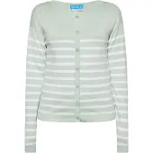 SANIKA Casaco de malha verde pastel / branco