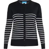 SANIKA Casaco de malha preto / branco