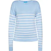 SANIKA Pullover azul claro / branco