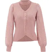 NAEMI Casaco de malha rosa