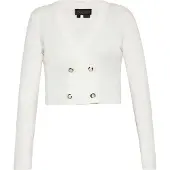 NAEMI Casaco de malha branco lã