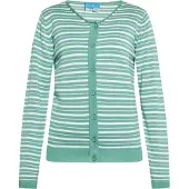 SANIKA Casaco de malha verde claro / branco