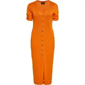 NAEMI Vestido de malha laranja