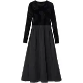 Desigual , Vestido combinado estampado, Preto, XL