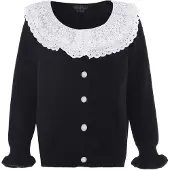 NAEMI Casaco de malha preto / branco