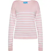 SANIKA Pullover cor-de-rosa / branco