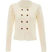 NAEMI Casaco de malha branco lã