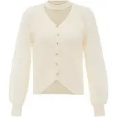 NAEMI Casaco de malha branco lã