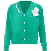 ZITHA Casaco de malha jade / branco