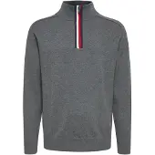 FQ1924 Pullover 'Kyle' azul noturno / cinzento / vermelho / branco
