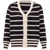 SANIKA Casaco de malha creme / preto