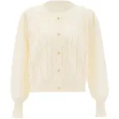 NAEMI Casaco de malha branco lã