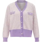 NAEMI Casaco de malha roxo claro / branco lã