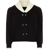 NAEMI Casaco de malha preto / branco