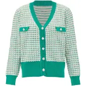 NAEMI Casaco de malha verde / branco