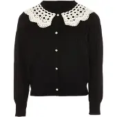 NAEMI Casaco de malha preto / offwhite