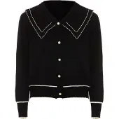 NAEMI Casaco de malha ouro / preto / branco