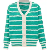 SANIKA Casaco de malha jade / branco
