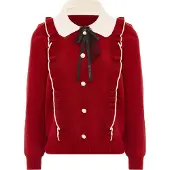 Nascita Pullover vermelho rubi / preto / branco