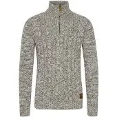 !Solid Pullover 'Pankraz' castanho / verde mosqueado