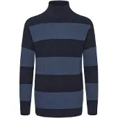 !Solid Pullover 'Serge' azul fumado / azul escuro