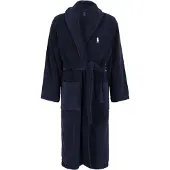 Ralph Lauren para homem. 714853990001 Roupão de algodão felpudo azul-marinho (L-XL), Homewear