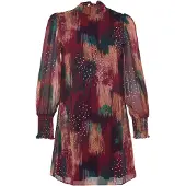 Trendyol Vestido verde escuro / baga / pêssego / branco