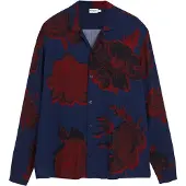 Desigual , Camisa de flores escuras, Viscose, Azul, L