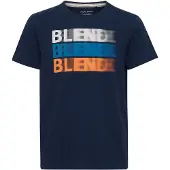 Blend Camisa azul / azul escuro / laranja / branco