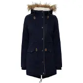Oxmo Parka de inverno 'ANNA' azul escuro / castanho