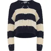 Dreimaster Pullover marinho / branco lã