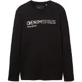 Tom Tailor DENIM Camisa preto / branco