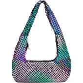 NAEMI Mala de ombro turquesa / roxo / prata