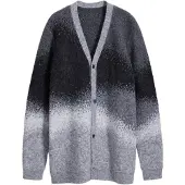 Desigual , Cardigã de malha degradê, Preto, S