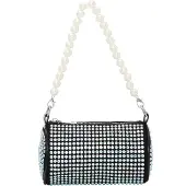 NAEMI Mala de ombro preto / prata / transparente / branco pérola