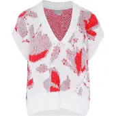 Jalene Pullover vermelho / branco lã