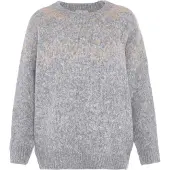 Jalene Pullover 'Fairy Isle' acinzentado / pêssego