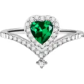 Victoria Hyde Anel 'Lodi' verde / prata