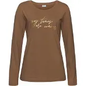 LASCANA Camisa de pijama castanho / ouro