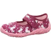 Superfit Pantufa 'Bonny' rosa / vermelho cereja / branco