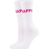 Ewers Meias 'Be Happy' rosa claro / branco