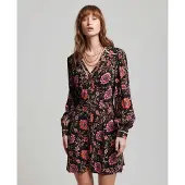 Superdry Vestido Curto De Manga Comprida Printed V Tea
