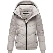 MARIKOO Casaco de inverno 'Nayanaa XVI' cinzento claro / preto