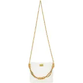 NAEMI Mala de ombro ouro / branco