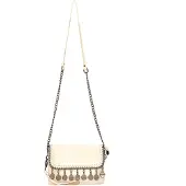 NAEMI Mala de ombro prata / branco lã