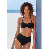 LASCANA Cueca biquíni 'Scallop' preto
