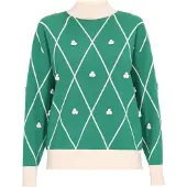 Swirly Pullover turquesa / branco